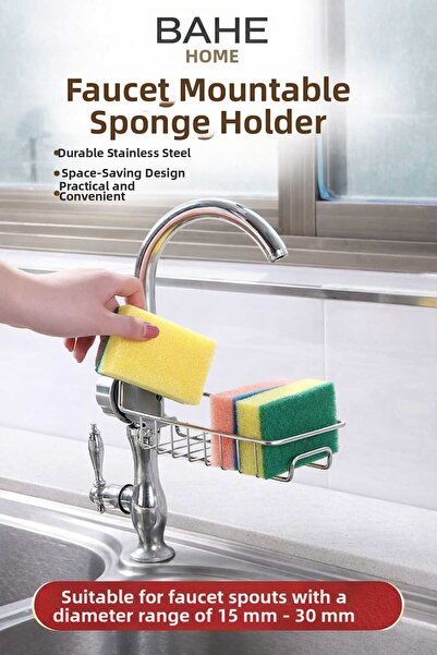 bahe home Can Be Attached to the Faucet Sponge Holder Stainless Steel Kitchen...