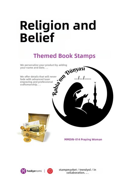 HEDİYENOMİ Mühürmarket > Religion and Faith Praying Woman Book Seal - Book St...