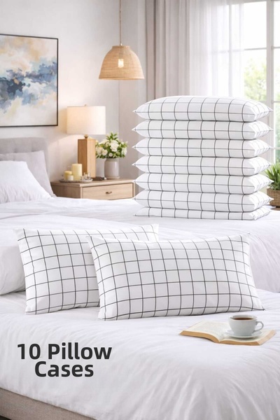 Altıntaş soft 10 Pieces Pillowcase Cotton Zippered 50*70 cm Patterned Soft Ti...