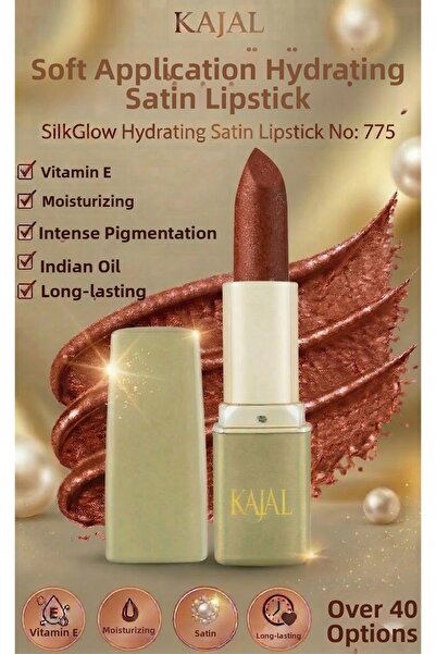 KAJAL أحمر شفاه مرطب ناعم بلمسة لؤلؤية – أحمر شفاه حريري مرطب من سيلك جلو رقم...