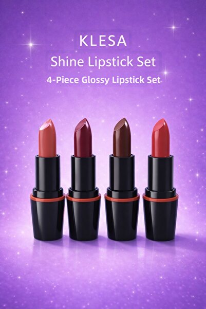 KLESA Shine Lipstick Set 4-Piece Glossy Lipstick Set-A