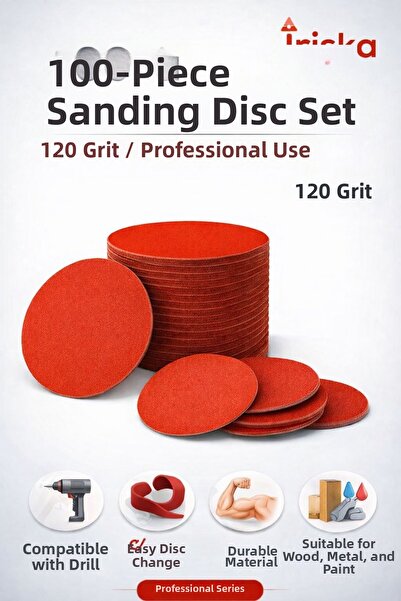 irişka مجموعة أدوات الصنفرة اللاصقة ذات الخطاف والحلقة، حجم 115، حصى 120، 100...
