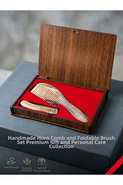 HEPSİ ANADOLU Special Box Horn Comb & Sivas Horn Strappy Pocket Knife