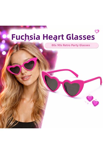 ZEMİRA HOME نظارات وردية فوشيا - نظارات حفلات على طراز الثمانينات والتسعينات