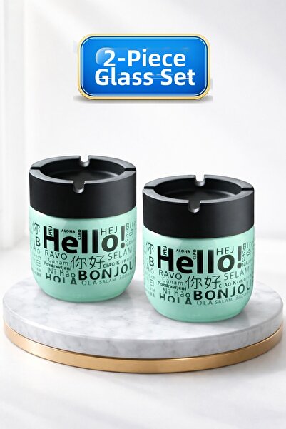 LE PARİS مجموعة من 2 منفضات سجائر بدون رائحة - منفضة سجائر زجاجية مزخرفة بدون...