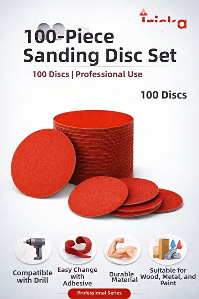 irişka مجموعة أدوات الصنفرة اللاصقة ذات الخطاف والحلقة، 115 ملم، حصى 100، 100...