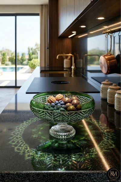 Kristal Market وعاء تقديم أدوات المائدة من الكريستال مقاس 28 سم من باريس