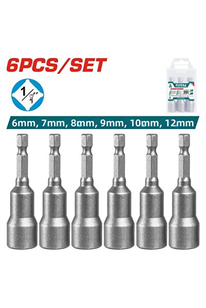 TOTAL طقم مقبس مغناطيسي مكون من 6 قطع - TAC2765061