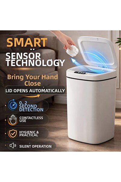 CT STONES Sensor Trash Can with Automatic Lid, Contactless