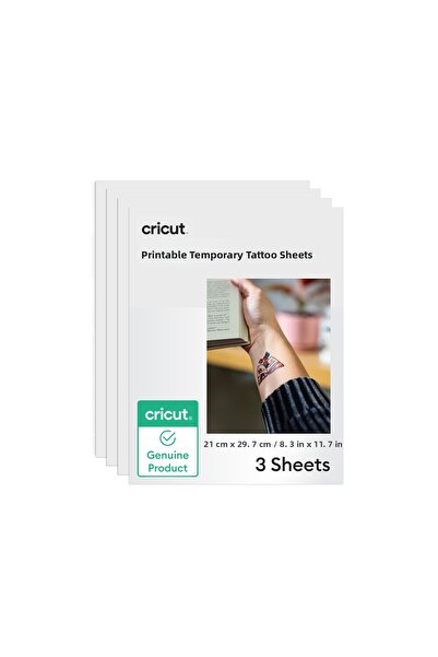 Cricut 2012791 ورق وشم مؤقت قابل للطباعة TRAN شفاف 3 أوراق