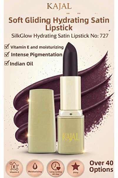 KAJAL Soft Gliding Moisturizing Glossy Lipstick – Silkglow Hydrating Satin Li...
