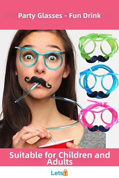 Letsii نظارات الحفلات ذات الشارب واللحية، إكسسوار ممتع للأطفال والكبار