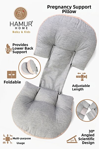 HAMUR Pregnant Women's Velcro Adjustable Waist Abdominal Support Pillow with ...