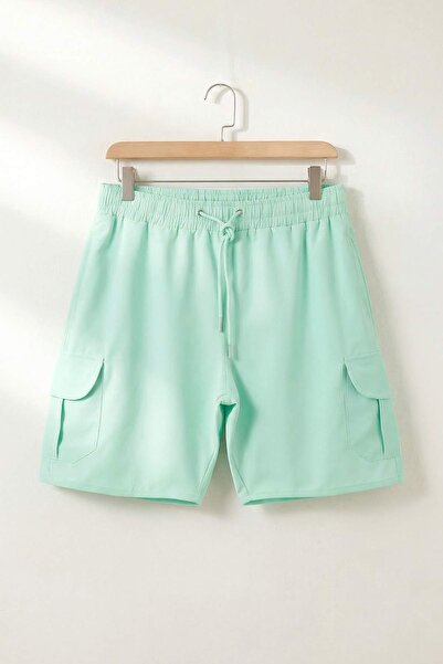 Trendyol Collection Μαγιό με τσέπες Mint Cargo, Στάνταρ Μέγεθος, Σορτς Θαλάσσ...