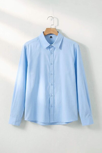 Trendyol Collection Blaues reguläres Herrenhemd TMNSS26GO00030