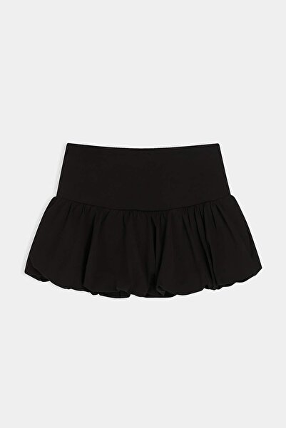 Trendyol Collection Fusta neagră simplă cu talie normală Mini bumbac piese el...