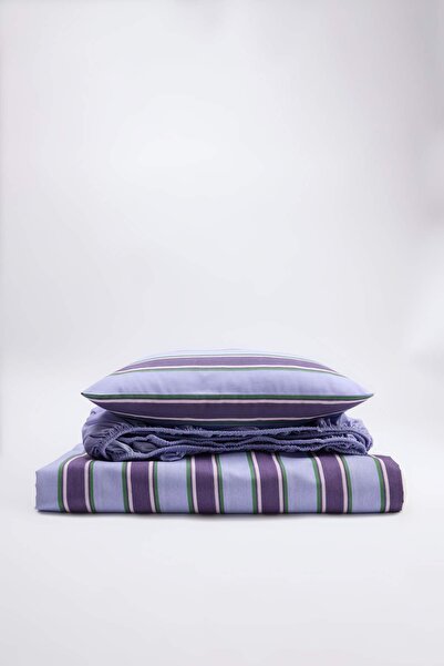 TRENDYOLMİLLA HOME Einzelbett-Bettwäsche-Set mit gestreiftem, elastischem Lak...