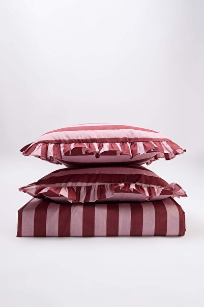 TRENDYOLMİLLA HOME طقم غطاء لحاف مزدوج مخطط بدون ملاءات TPHSS26CKN00004