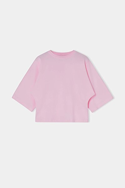 Trendyol Collection Esențiale pentru garderobă - Mânecă largă roz tip liliac ...