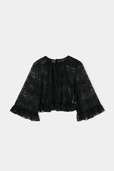 Trendyol Collection بلوزة محبوكة ثلاثية الأرباع باللون الأسود من مجموعة Limit...