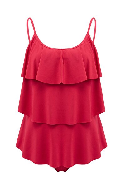 ترينديول كوليكشن طقم بيكيني تانكيني باللون العنابي TBESS25MA00087