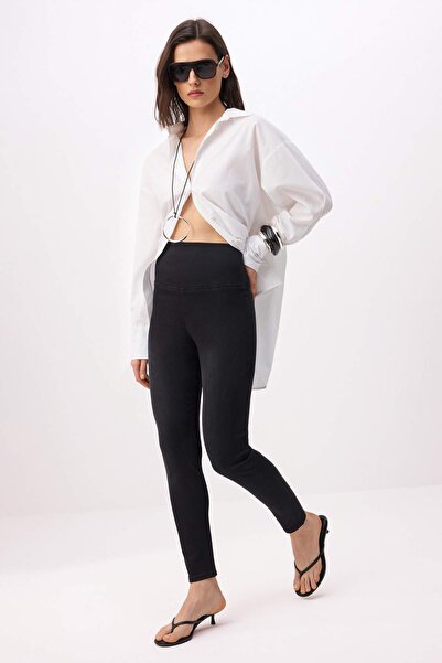 Trendyol Collection Black High Waist Soft Extra Stretch Flare Leggings Jeans ...