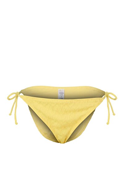 Trendyol Collection Yellow Tie-Up Textured Regular Bikini Bottom Tbess23Ba00250