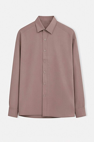 Trendyol Collection Brown Regular Fit Modal Textured Thin Summer Shirt Tmnss2...