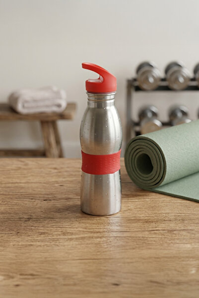 Vadi Stainless Steel Water Bottle with Straw Red 600 ml