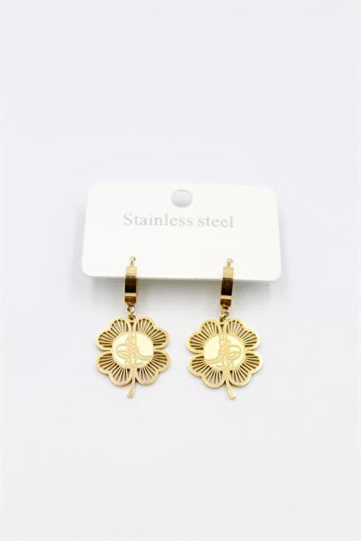 NOVAHAVEN Tuğra Clover Earrings - Gold