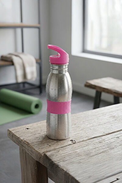 Vadi Pipetli Paslanmaz Çelik Su Matarası Pembe 600 ml