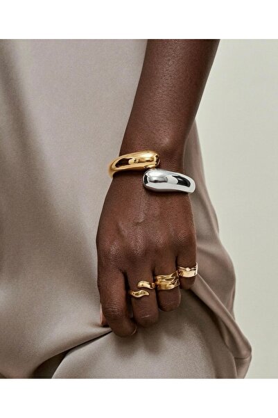 Markiz Takı Gold Silver Color Design Handcuffs