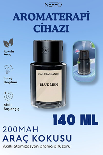 NEFFO 140 ml Cam Araç Aroma Difüzörü | Yıldız Işıklı LED | Type-C Şarjlı Taşı...