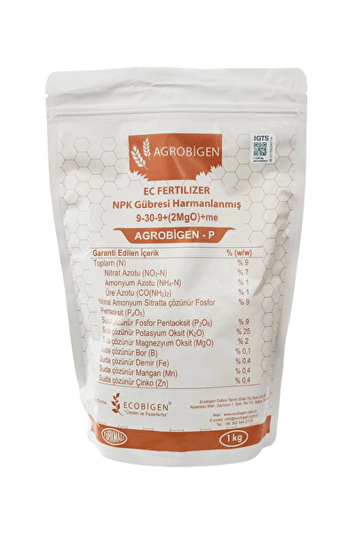 AGROBİGEN P Npk Gübresi Harmanlanmış 9-30-9 (2MGO) Me 1kg
