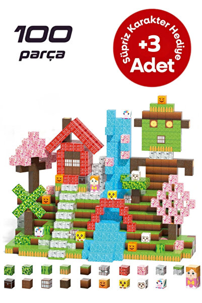McBlok Minecraft Manyetik Küp Blok Yapı Taşı 100 Parça