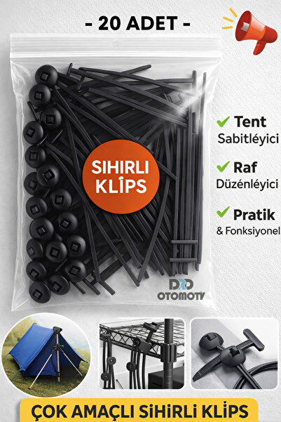 ÇADIR SHOP OUTDOOR 20 ADET SİHİRLİ KLİPS TAMİR KLİPSİ YENİ NESİL CIRT KELEPÇE