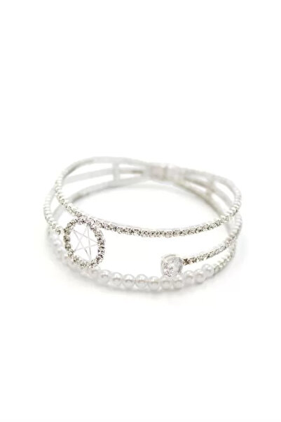 Royaleks سوار مسار الماء مع اللؤلؤ - فضي