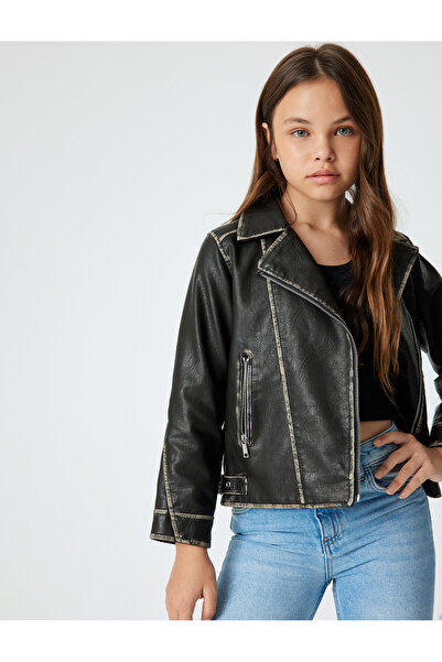 Koton Schwarze Mädchenjacke 5WKG20011AW