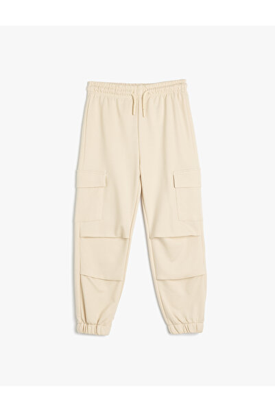 Koton Pantaloni de trening supradimensionați din amestec de bumbac - cu detal...