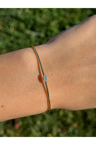 Luseda سوار ذهبي قابل للتعديل مع تمثال عين الحسد من الحجر الأزرق