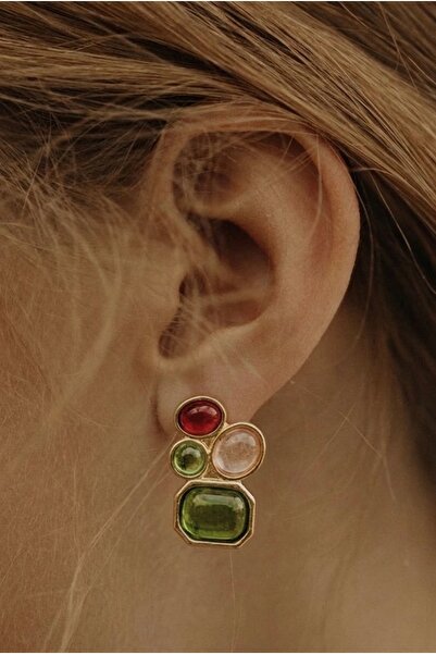 Markiz Takı Colorful Stone Design Earrings