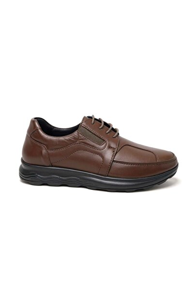 ayaktrendi Men's Leather Full Comfort Casual Shoes K572 - Brown - 41
