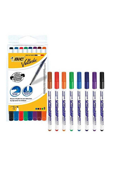 Bic Velleda Çocuk Beyaz Tahta Kalemi 8'li Poşet