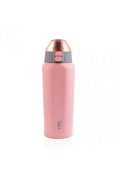 Tyeso ترمس مربع مقاوم للصدأ ومضاد للتسرب بجدار مزدوج 600 مل وردي