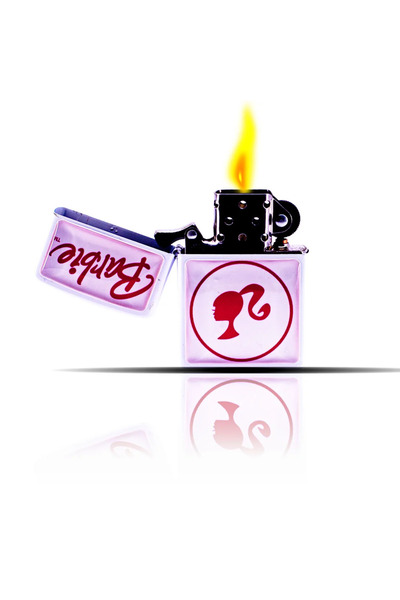 GIFTSOME Barbie Desenli Beyaz Benzinli Çakmak