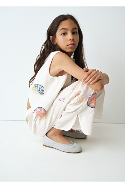 MANGO Kids İşleme detaylı bluz