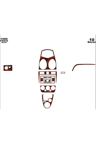 crt مجموعة طلاء الماهوجني المتوافقة مع Fiesta 2005-2010 - 10 قطع