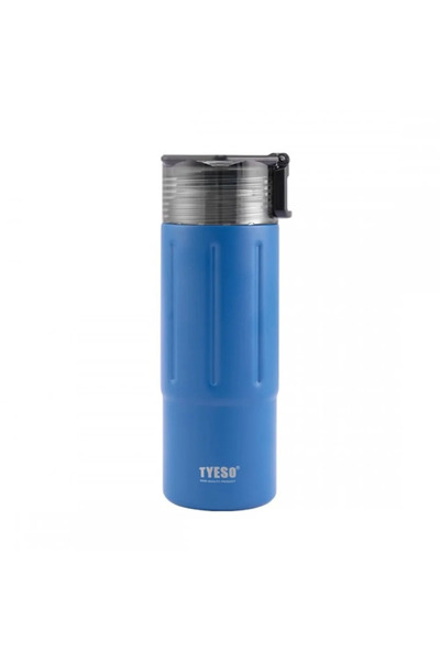 Tyeso ترتان ترمس معزول مزدوج الغطاء مع مقبض 600 مل أزرق