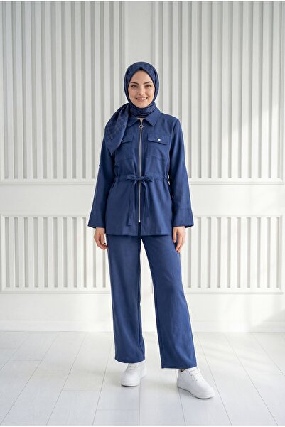 MİHRA STORE Firdevs Σετ Παντελονιού με Διπλές Τσέπες και Φερμουάρ στο Μπροστι...