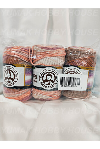 Ören Bayan FAVORİ BATİK Ebruli El Örgü İpi (3 Adet) - Renk: 922